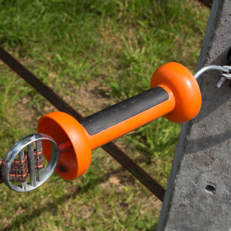 Softgrip poortgreep oranje lint RVS (1)