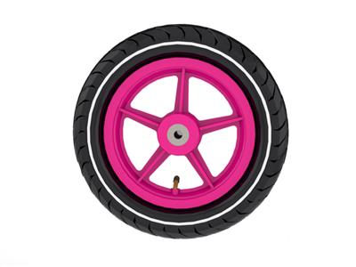 Wiel roze 12.5x2.25-8 slick (met streep)
