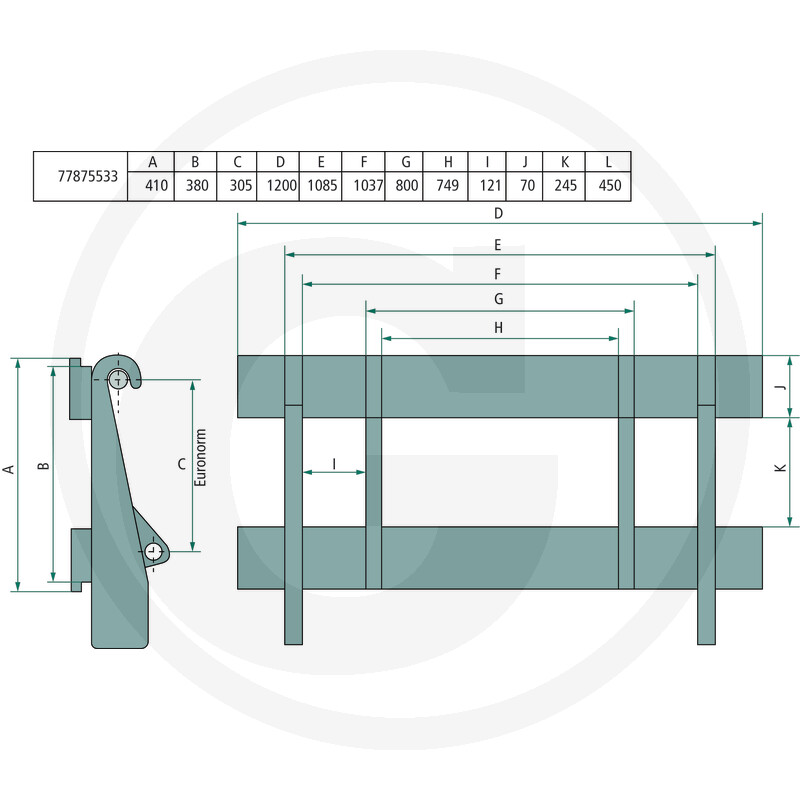 Granit Palletdragerframe 900kg EURO