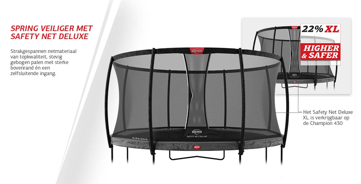 BERG Trampoline Regular Champion + Safetynet Deluxe 380