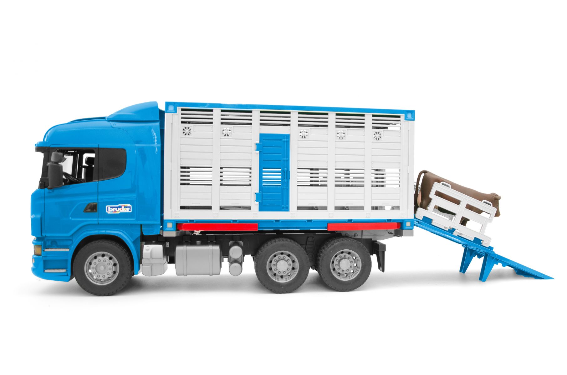 Bruder Scania R-series veetransportwagen + koe 1:16