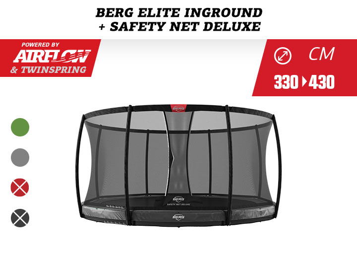 BERG Elite InGround 380 Grey + Safety Ne