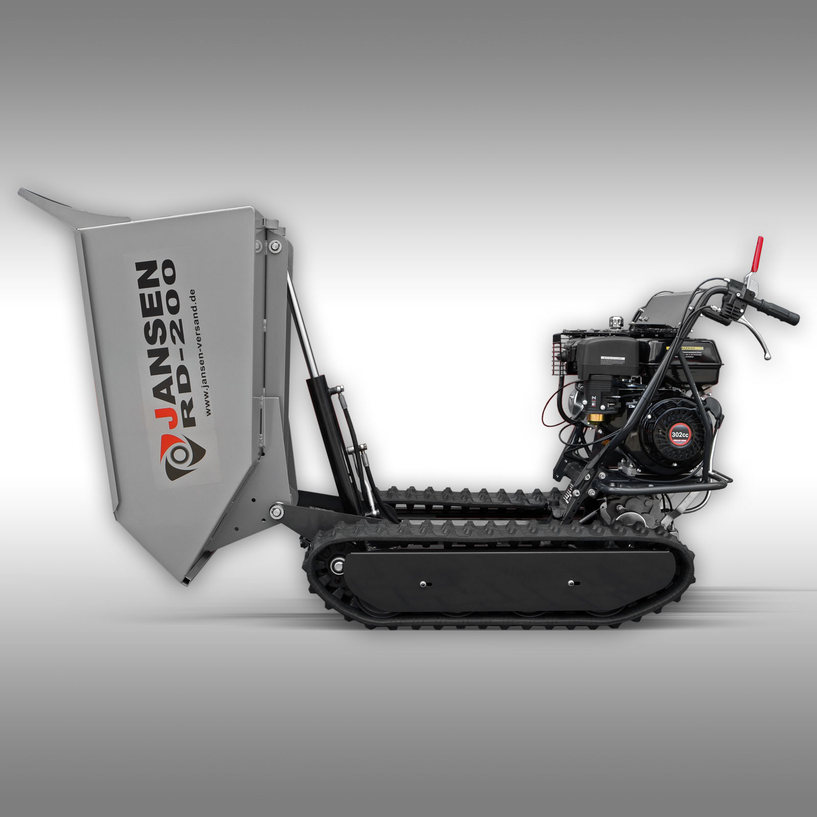 Rupsdumper Jansen RD-200, hydraulische kiepbak, 10PK benzinemotor 