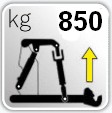 Hefvermogen 850 kg