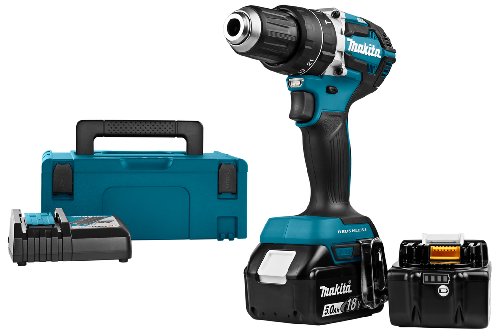 Makita 18 V Klopboor-/schroefmachine DHP484RTJ Actie