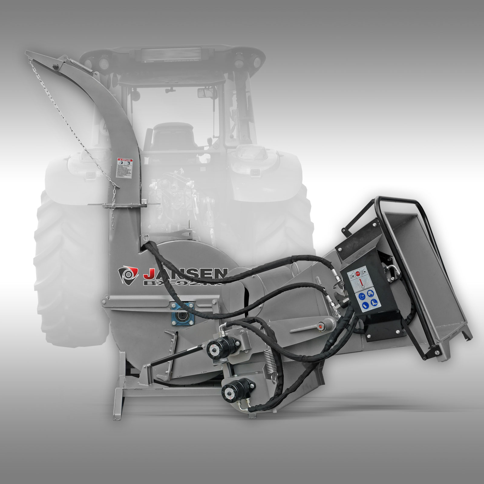 Jansen Houtversnipperaar BX-92RS, tuin- en groenafval hakselaar, 3-Punt hakselaar PTO